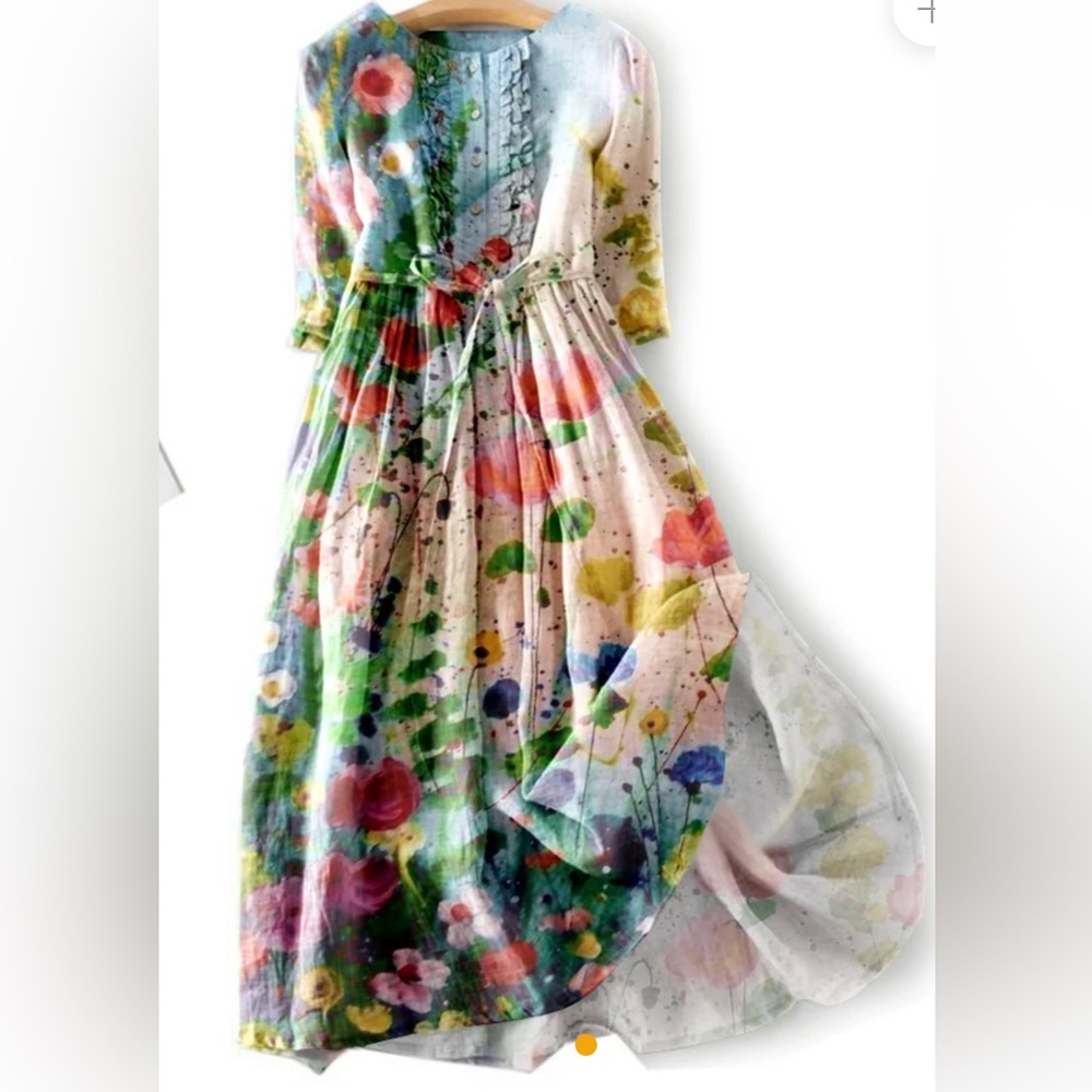 NWT Gorgeous autumn watercolor print dress